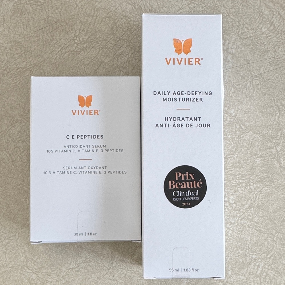 Discount Bundle- Vivier Daily Age-Defying Moisturizer & C E Peptides Serum